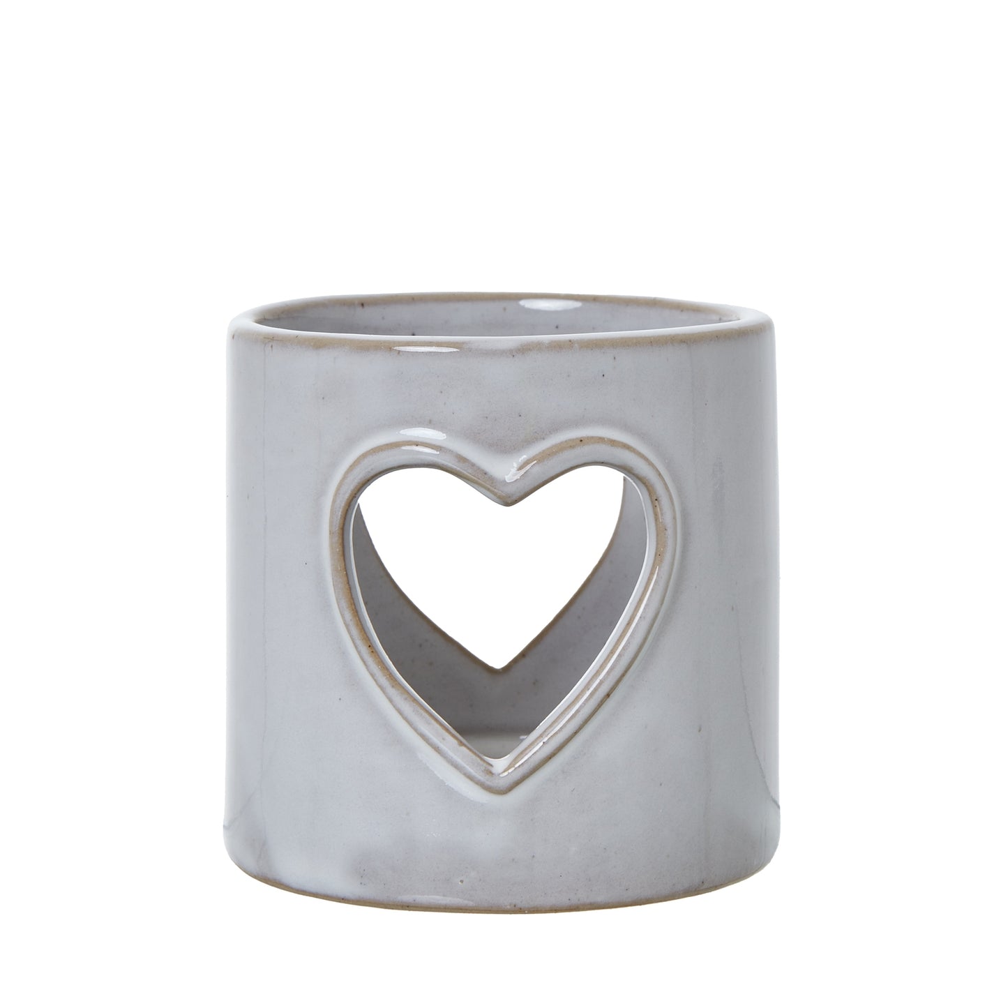 White Ceramic Heart Cut-Out Tealight Holder