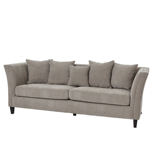 Vesper Taupe Cushion Back Three Seater Sofa