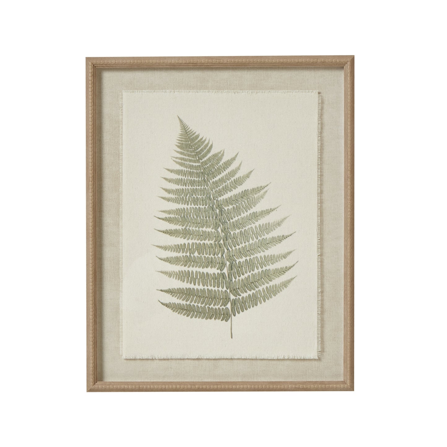 Bracken Art On Texture-Torn Paper With Beaded Frame