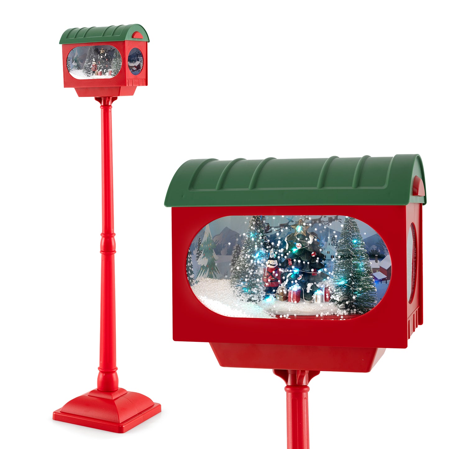 Christmas Sound-activated 150 cm Street Light with Colourful Lights-Red