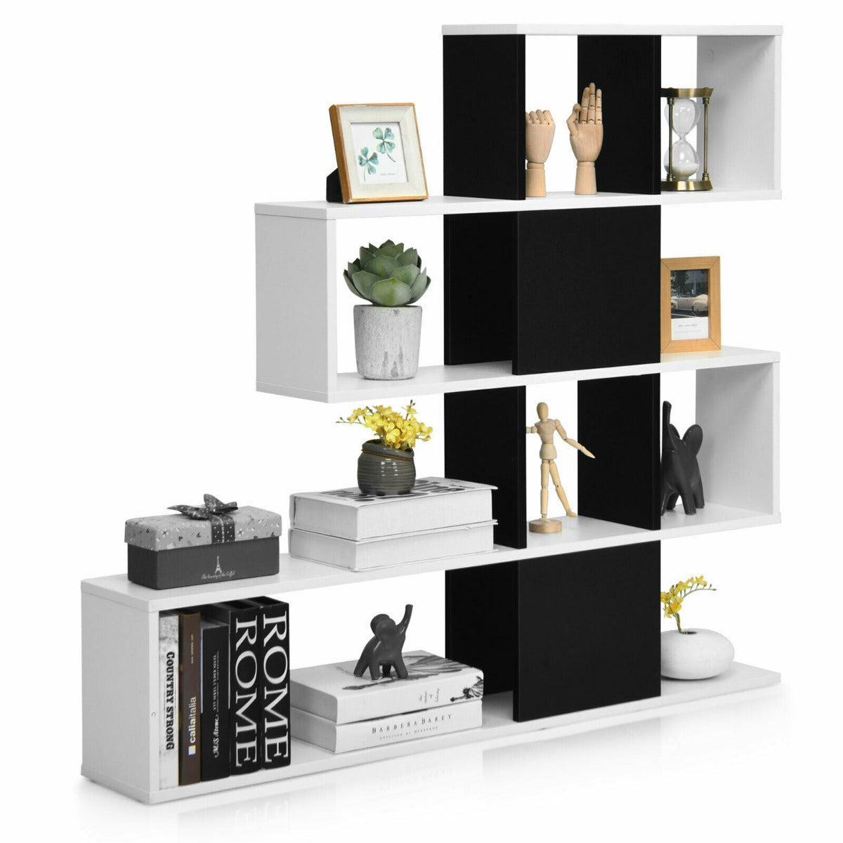 5-Tier Display and Storage Bookshelf for Home and Office-White