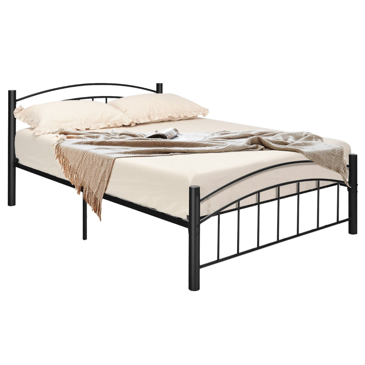 Metal Bed Frame Platform Bed with Headboard for Bedroom-full size