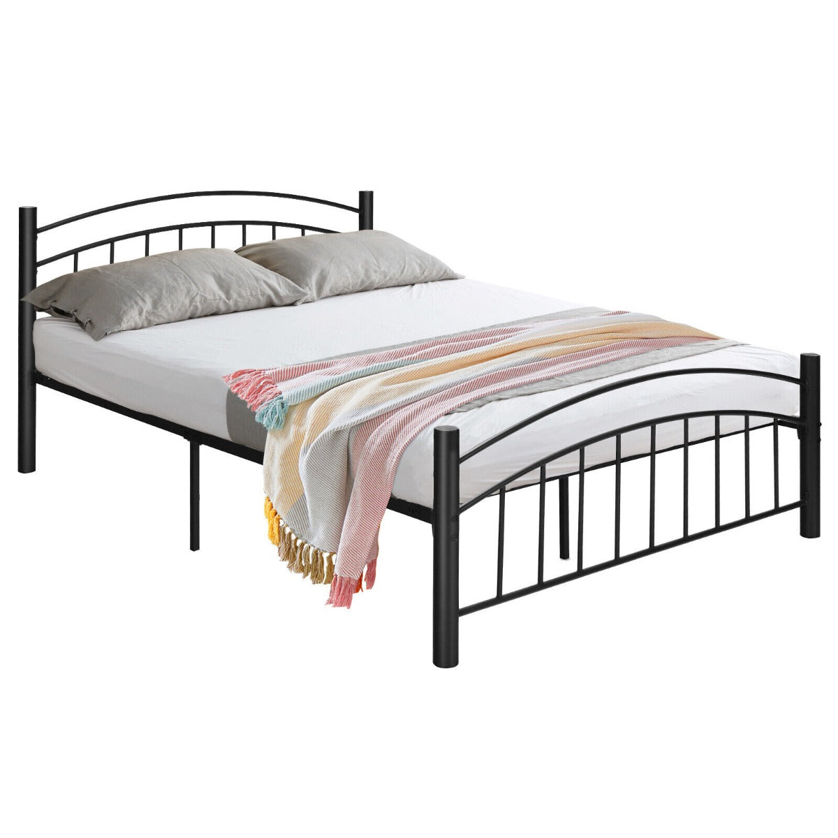 Metal Bed Frame Platform Bed with Headboard for Bedroom-full size