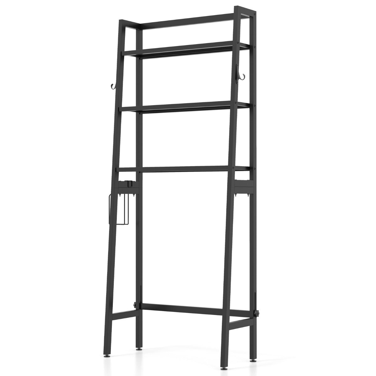 Over The Toilet Storage Shelf with Adjustable Adjustable Bottom Bar-Black