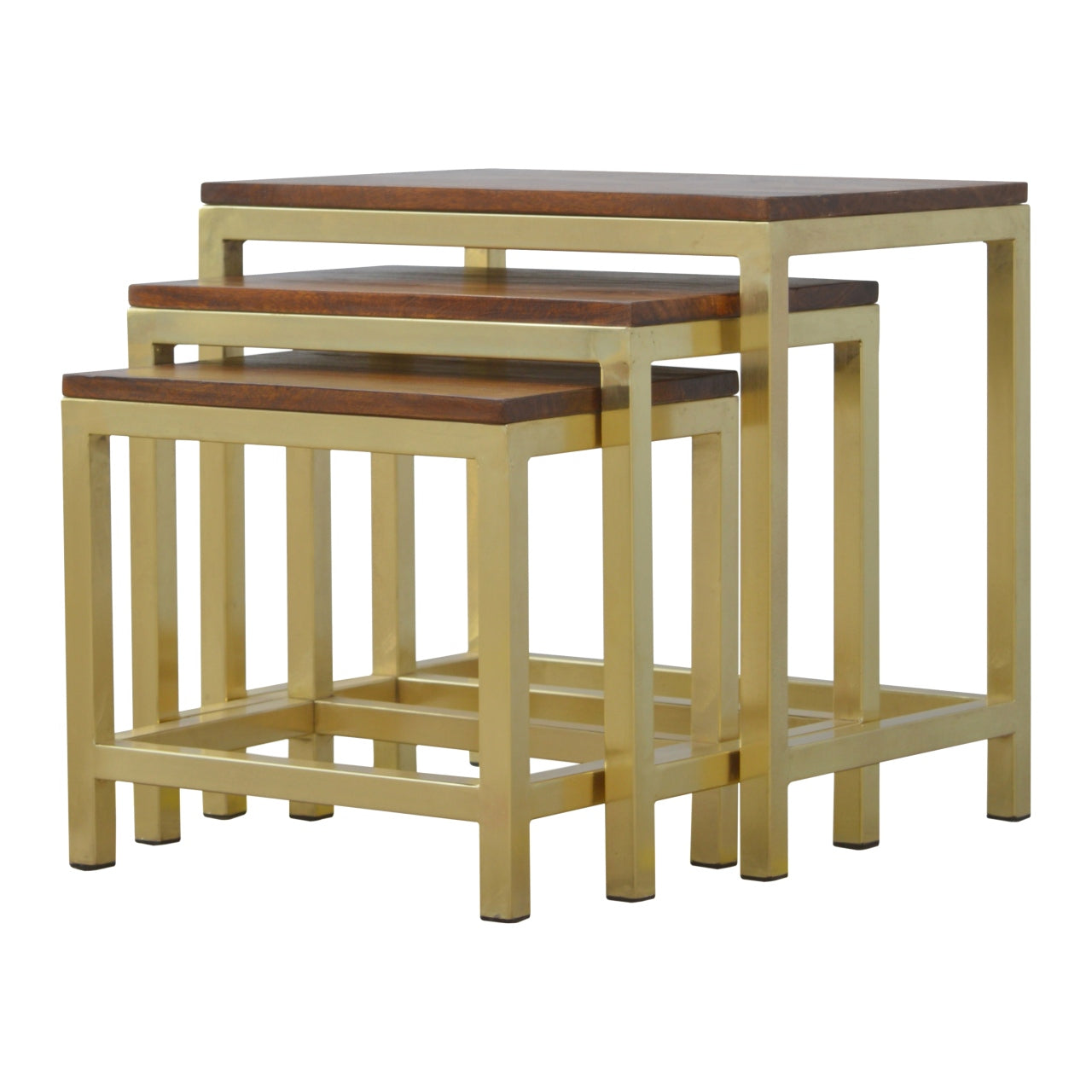 Chunky Gold Stool Set of 3