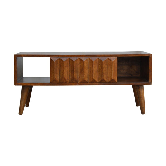 Chestnut Prism Sliding Media Unit